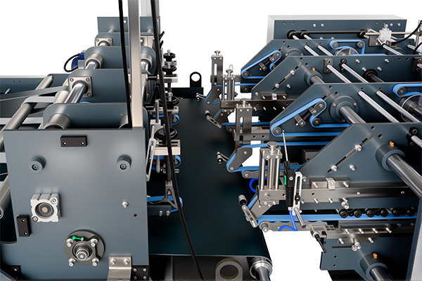 Pressure transmission section of 2 line intergrated die cutting and gluing production line